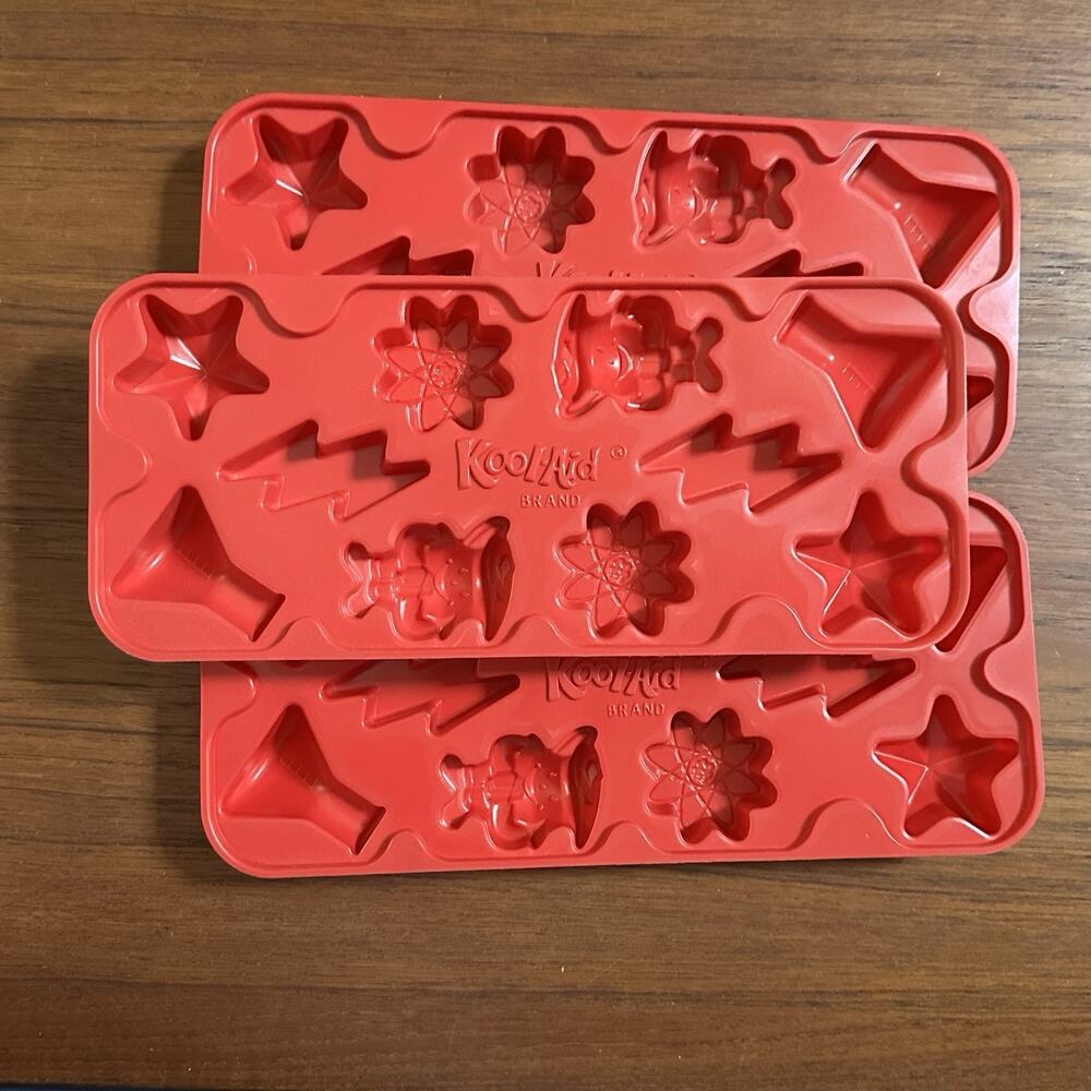 Kool-Aid Brand 3 Mold Tray Jello JiggLer 5 Different Shapes Science